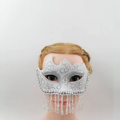 Masque facial de costume volute motif perlé à franges - SHEIN - Modalova