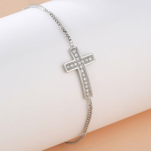 Bracelet zircone cubique à détail croix - SHEIN - Modalova
