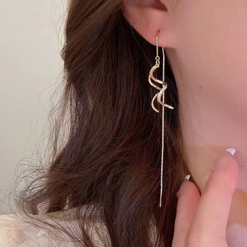 Boucles d'oreilles enfileur à strass & tourbillon - SHEIN - Modalova