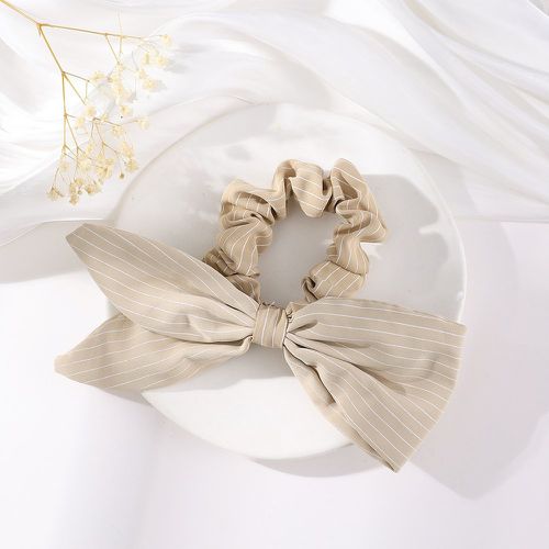 Élastique avec foulard pour cheveux à rayures à nœud papillon - SHEIN - Modalova