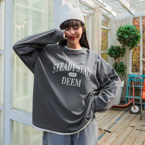 Pièce T-shirt oversize à lettres - SHEIN - Modalova