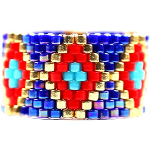 Anneau à blocs de couleurs à perles - SHEIN - Modalova