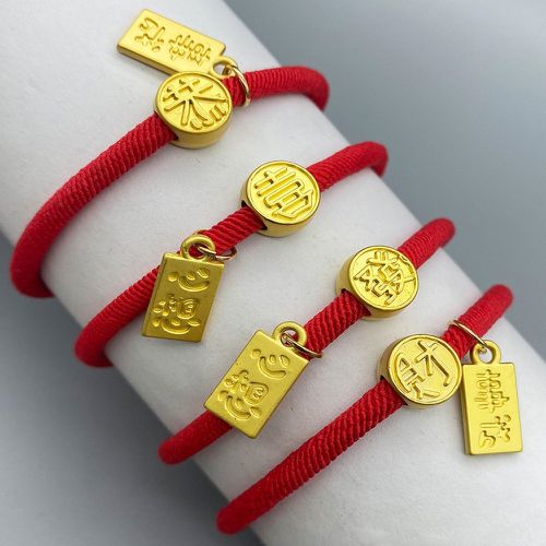 Pièces Bracelet caractère chinois rectangle breloque - SHEIN - Modalova