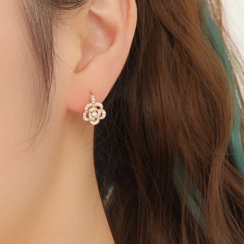 Boucles d'oreilles zircone cubique à fleur - SHEIN - Modalova