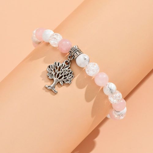 Bracelet perlé à breloque arbre à cristal naturel - SHEIN - Modalova