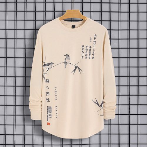 T-shirt oiseau & caractère chinois - SHEIN - Modalova