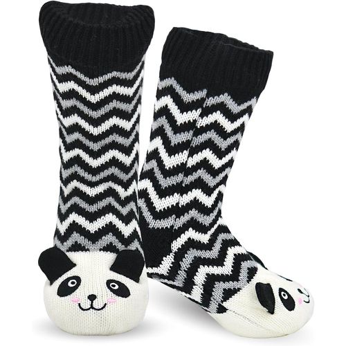 Chaussettes à chevrons à détail panda - SHEIN - Modalova