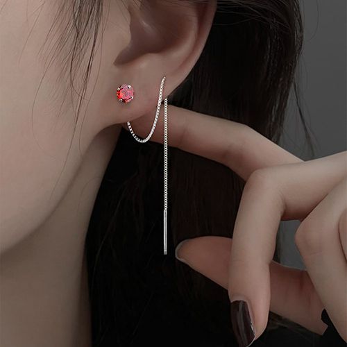 Boucles d'oreilles enfileur à zircone cubique - SHEIN - Modalova