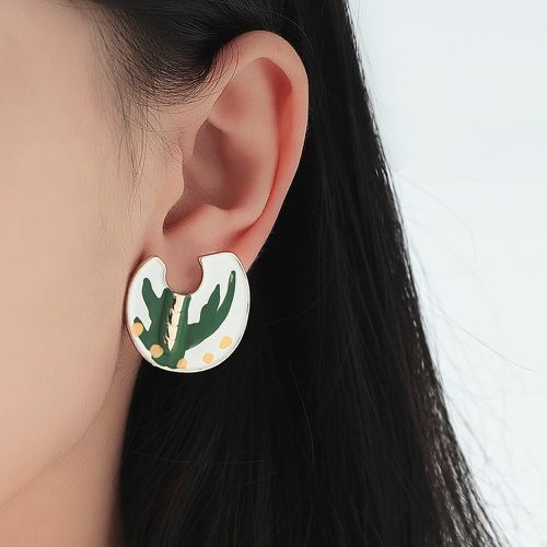 Clous d'oreilles cactus motif design géométrique - SHEIN - Modalova