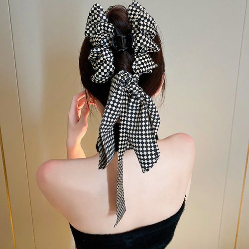 Griffe à cheveux à carreaux à détail foulard - SHEIN - Modalova