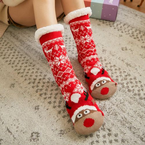 Chaussettes Noël à imprimé cerf - SHEIN - Modalova