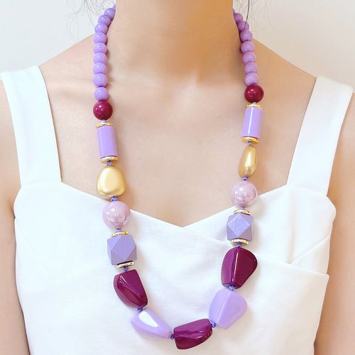 Collier à blocs de couleurs à perles - SHEIN - Modalova