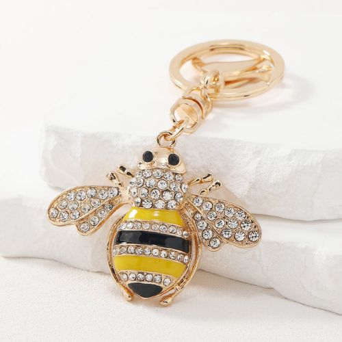 Porte-clés à strass à breloque abeille - SHEIN - Modalova
