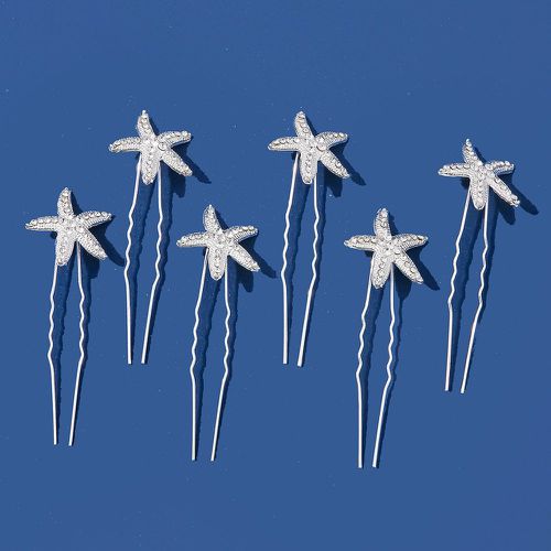 Pièces Épingle à cheveux à strass à détail d'étoile de mer mariée - SHEIN - Modalova