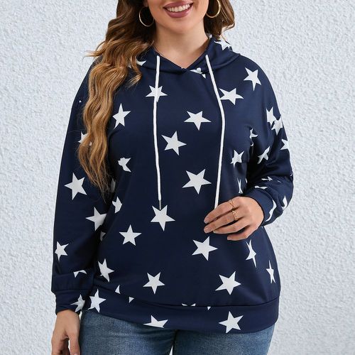 Sweat-shirt à capuche à imprimé étoile à cordon - SHEIN - Modalova
