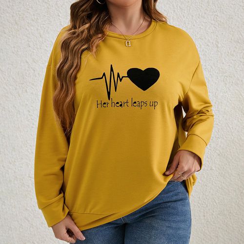 Sweat-shirt cœur et slogan - SHEIN - Modalova