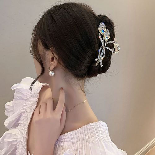 Griffe à cheveux avec strass design fleur - SHEIN - Modalova