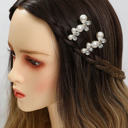 Pièces Pince à cheveux minimaliste fausse perle & à strass à détail papillon - SHEIN - Modalova