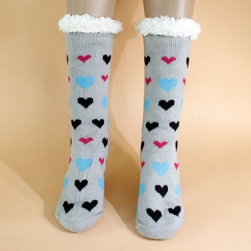 Chaussettes duveteuses avec motif cœur - SHEIN - Modalova