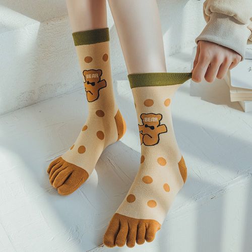 Chaussettes à orteils à motif d'ours - SHEIN - Modalova