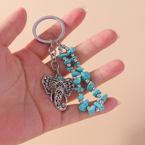 Porte-clés turquoise & éléphant tête breloque - SHEIN - Modalova