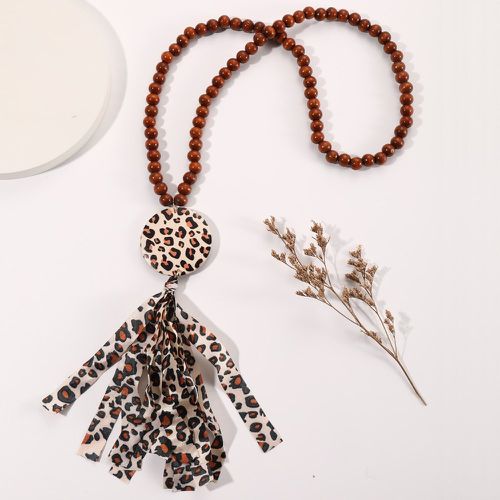 Collier à perles à motif léopard à franges - SHEIN - Modalova