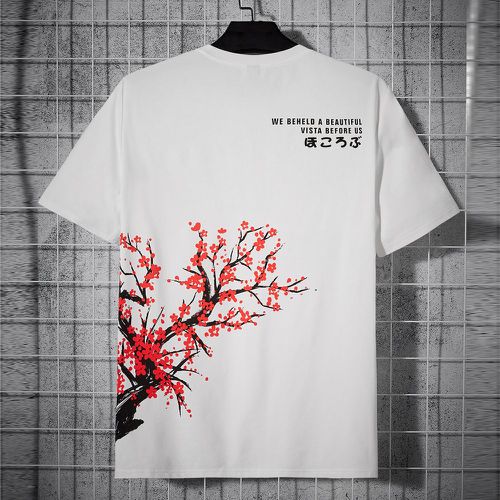 T-shirt slogan & à imprimé arbre - SHEIN - Modalova