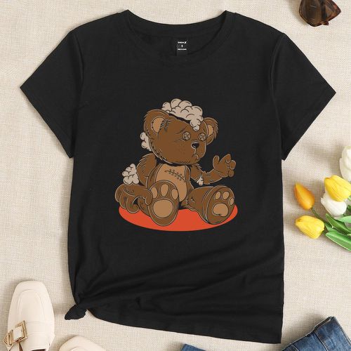 T-shirt à imprimé ours dessin animé - SHEIN - Modalova