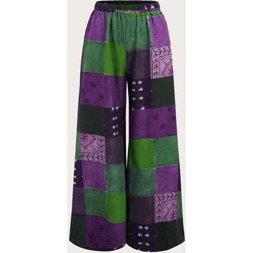 Pantalon ample à imprimé patchwork - SHEIN - Modalova