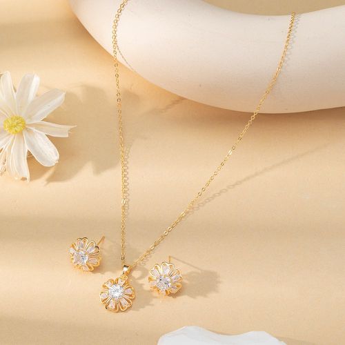 Pièces Set de bijoux à strass à fleur - SHEIN - Modalova
