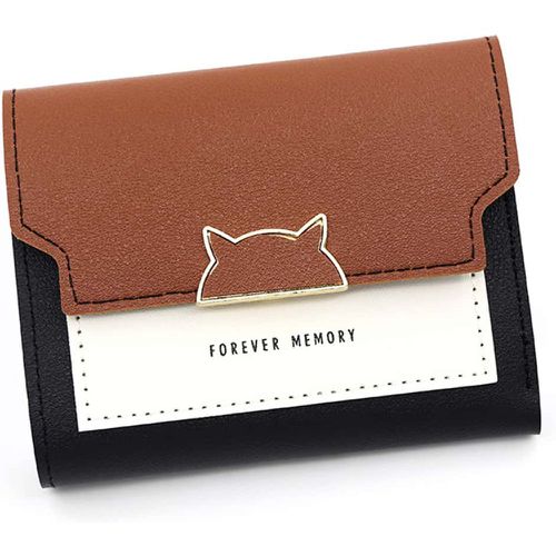 Petit portefeuille à blocs de couleurs chat - SHEIN - Modalova