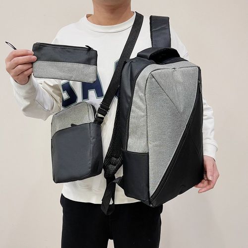 Ensemble sac à dos pour ordinateur portable à blocs de couleurs - SHEIN - Modalova