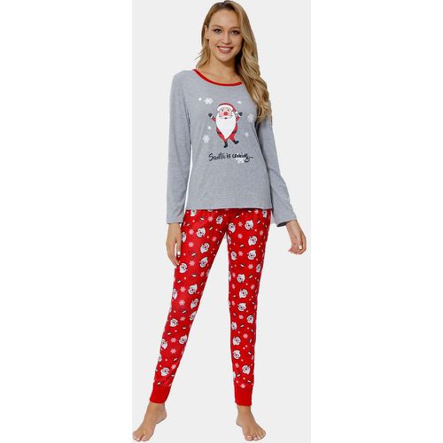 Ensemble de pyjama 1 pièce pantalon et 1 pièce t-shirt à motif Noël et slogan - SHEIN - Modalova