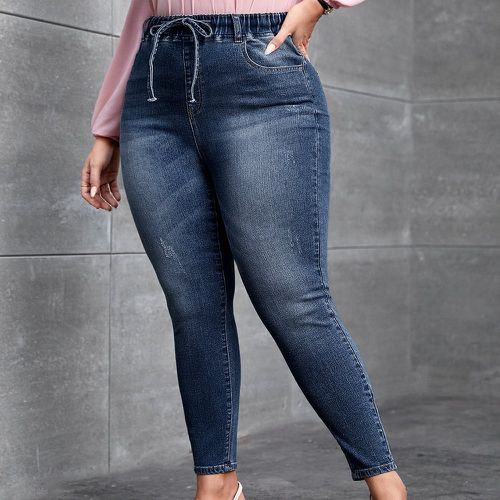 Jeans grandes tailles Cordon Poche Fermeture éclair Unicolore - SHEIN - Modalova