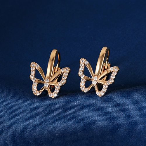 Boucles d'oreilles zircone cubique à détail papillon - SHEIN - Modalova