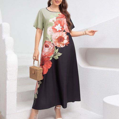 Robe tunique à imprimé floral à liseré contrastant - SHEIN - Modalova