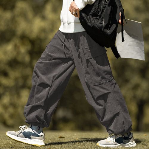 Pantalon cargo en velours côtelé poche à rabat - SHEIN - Modalova