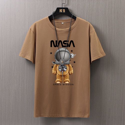 T-shirt lettre & astronaute à imprimé - SHEIN - Modalova