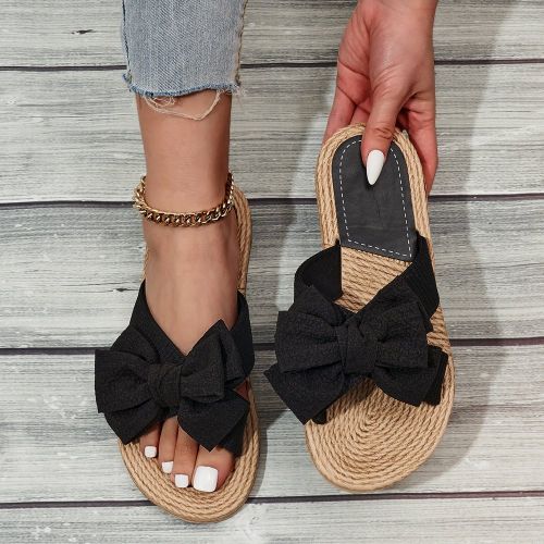 Sandales platess avec nœud papillon, mules artisanales pour la Saint-Valentin - SHEIN - Modalova
