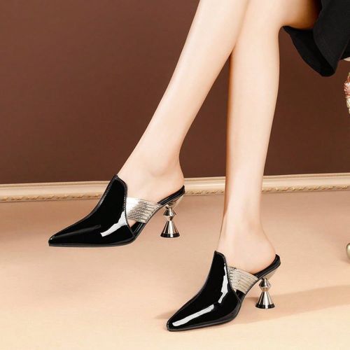 Sandales à talon ajouré pointus, chaussures élégantes à talon haut avec bride boucle nœud papillon, chaussures à enfiler pour l'été - SHEIN - Modalova