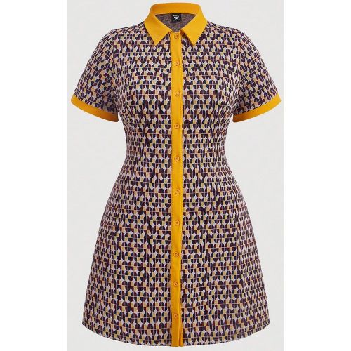 Robe d'été imprimée avec garniture contrastée - SHEIN - Modalova