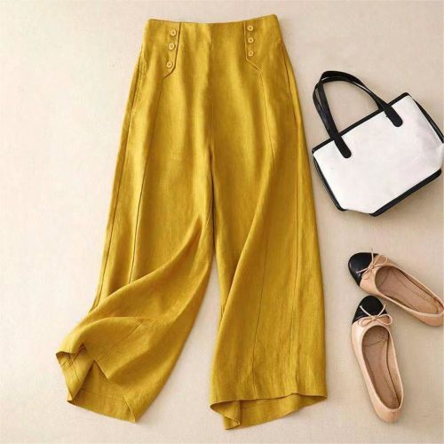 Pantalon pattes d'éléphant avec détails de boutons - SHEIN - Modalova