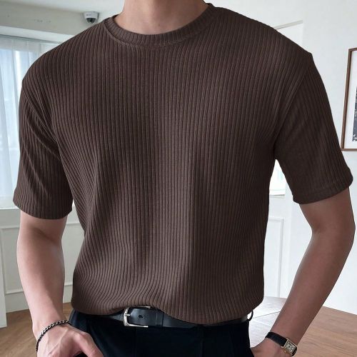 T-shirt Tricoté Côtelé D'étés - SHEIN - Modalova