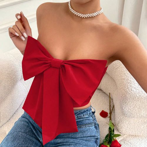 Haut Bustier Avec Nœud Papillon - SHEIN - Modalova