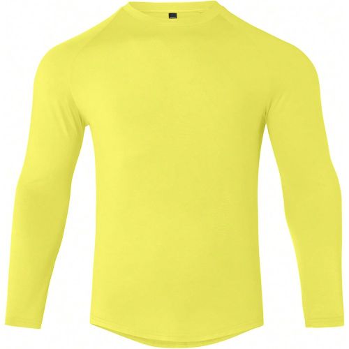 Tee-shirt de sport à manches longues ajusté, col rond, couleur unie, coupe slim, respirant - SHEIN - Modalova