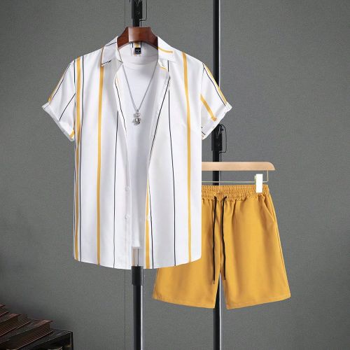 Pièces/Set Ensemble Chemise Décontractée et Short , Style Minimaliste Convenant à l'Été - SHEIN - Modalova