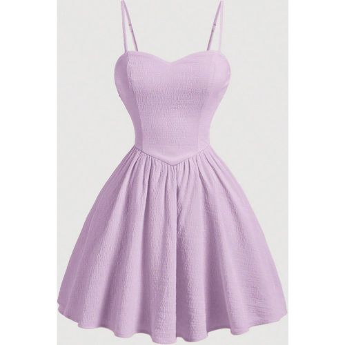 Robe d'été à fines bretelles jaune avec nœud papillon romantique dans le doss - SHEIN - Modalova