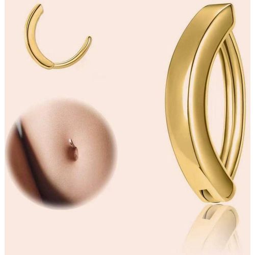 Pièce Bouton de nombril en acier inoxydable 316L, électroplaqué or, sexy, clou de nombril universel brillant, bijou de piercing corporel, sans alle - SHEIN - Modalova