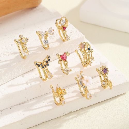 Pièces de Clips de nez et d''oreille réglables en forme de U sans perçage, avec micro-incrustation de zircone. Convient pour le port quotidien des - SHEIN - Modalova
