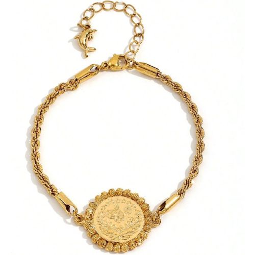 Pièce Bracelet De Chaîne Torsadée En Maille De Livre Plaqué Or 18 Carats Délicat Et Simple Fait En Alliage De Cuivre, Convient Pour Une Utilisati - SHEIN - Modalova